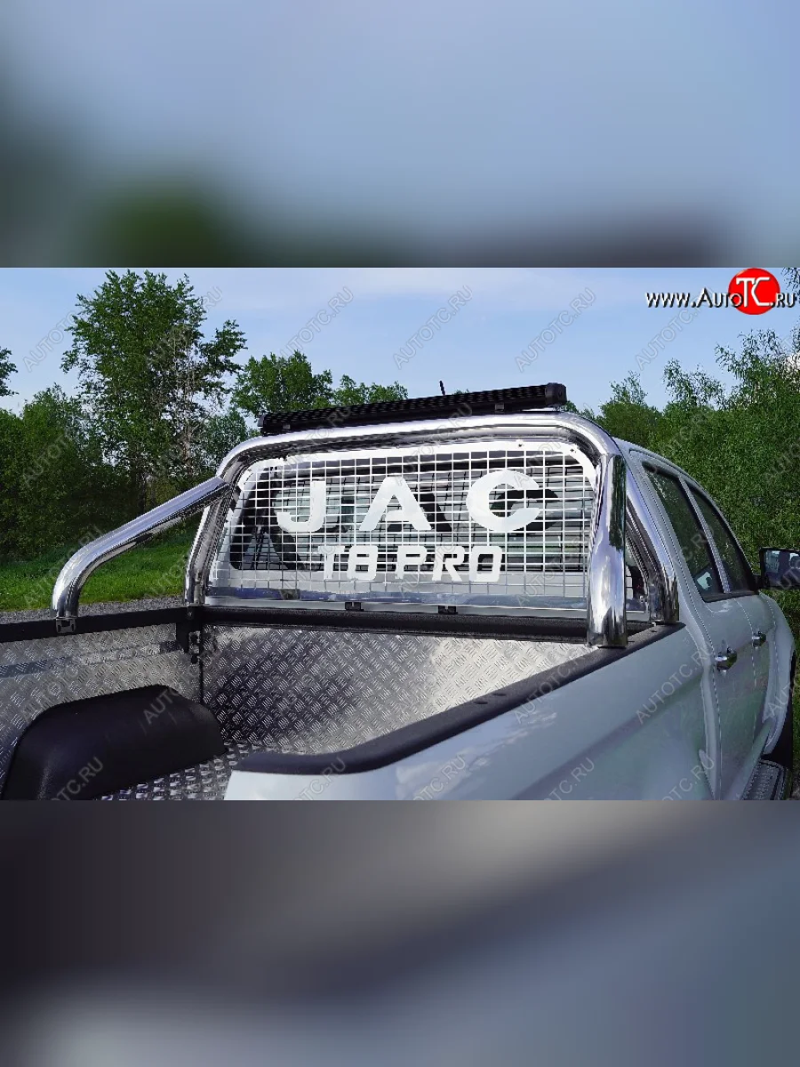 Защита кузова и заднего стекла (только для кузова) d 76,1 мм светодиодной фарой ТСС Тюнинг JAC T8 PRO (2020-2025) (нержавейка)  с доставкой в г. Керчь