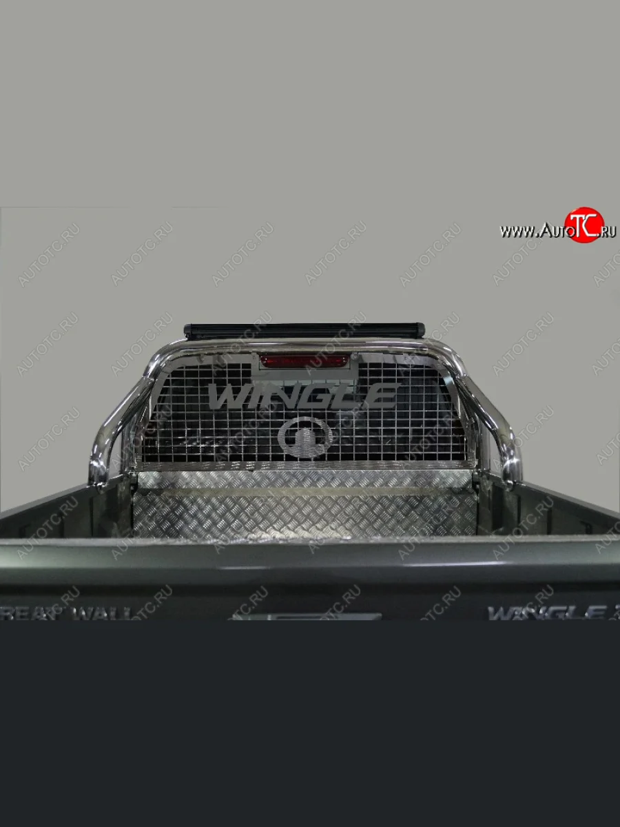 Защита кузова и заднего стекла (только для кузова) d 76,1 мм светодиодной фарой ТСС Тюнинг Great Wall Wingle 7 пикап (2018-2023) (нержавейка)  в Керчи Республика Крым