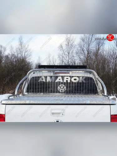 Защита кузова и заднего стекла (для крышку) d 75*42 мм светодиодной фарой ТСС Тюнинг (нержавейка) Volkswagen Amarok (2016-2022) рестайлинг