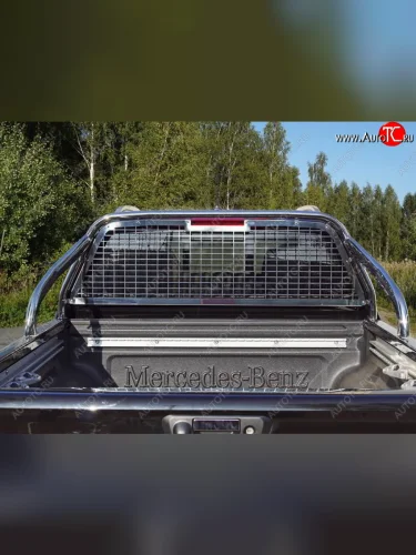 Защита кузова и заднего стекла (только для кузова) d 75*42 мм со светодиодной фарой ТСС Тюнинг (нержавейка) Mercedes-Benz X class  W470 (2017-2020)