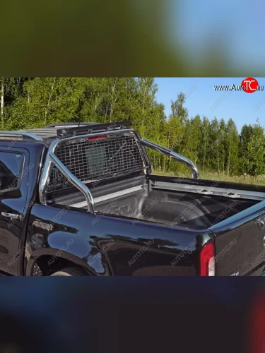 Защита кузова и заднего стекла (только для кузова) d 75*42 мм со светодиодной фарой ТСС Тюнинг (нержавейка) Mercedes-Benz X class  W470 (2017-2020)