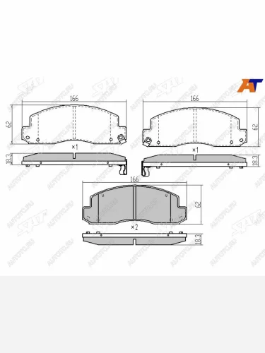 Колодки тормозные перед FL-FR SAT Toyota Dyna  XZU (2002-2006) бортовой грузовик рестайлинг