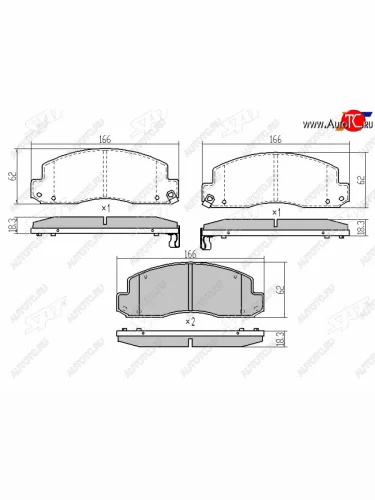 Колодки тормозные перед FL-FR SAT Toyota Dyna  XZU (2002-2006) бортовой грузовик рестайлинг