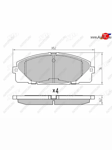 Колодки тормозные перед FL-FR SAT Toyota Hiace H200 минивэн (Япония) дорестайлинг  (2004-2007)