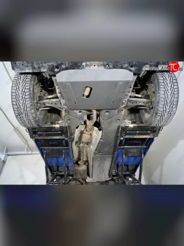 Защиты комплект (картер, кпп, задний редуктор, бак) ТСС Тюнинг (алюминий 4 мм) Toyota Highlander XU70 (2020-2025)