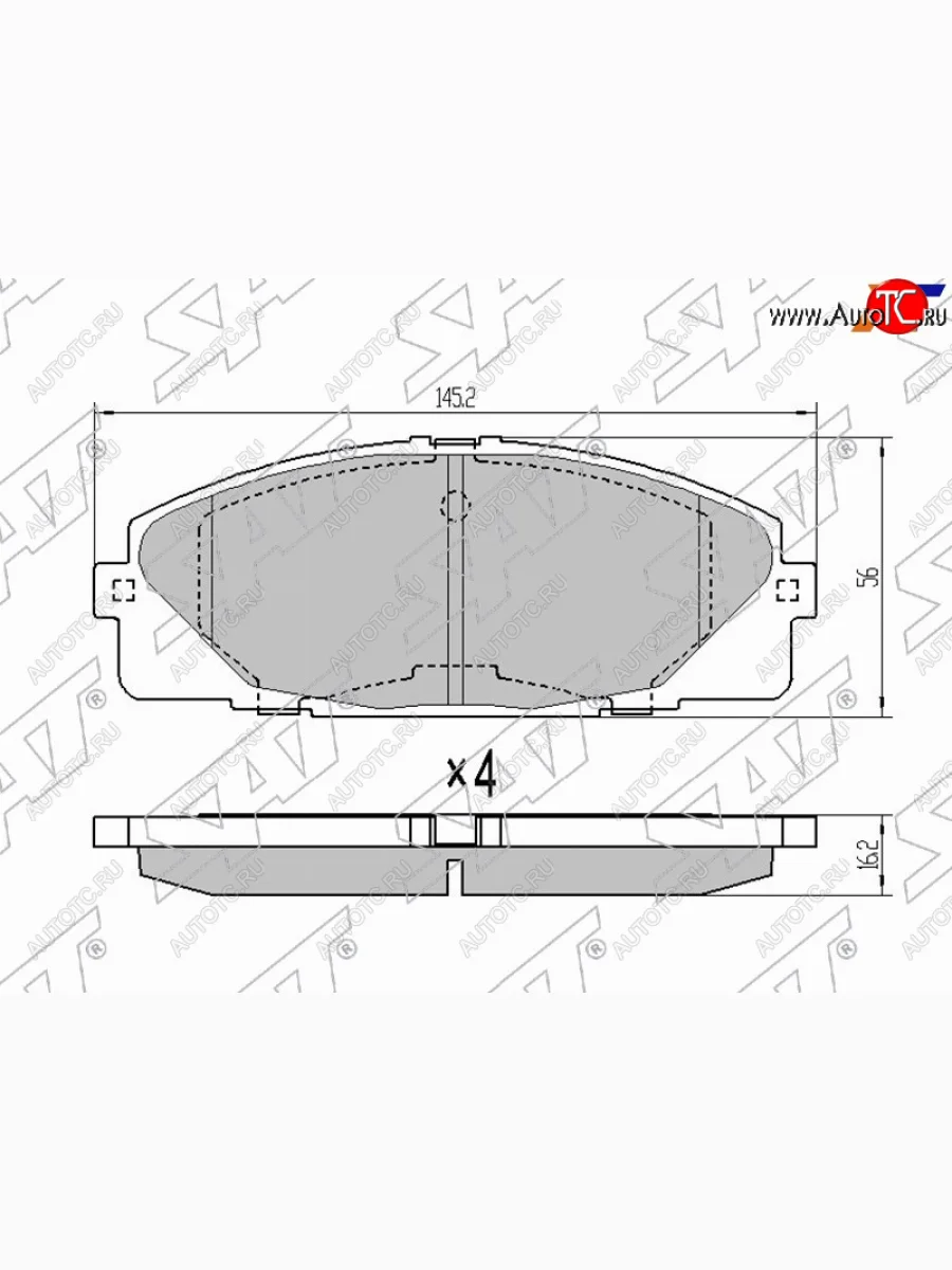 Колодки тормозные перед FL-FR SAT Toyota Hiace Regius (1997-2002) (с керамическим наполнением)  в Керчи Республика Крым