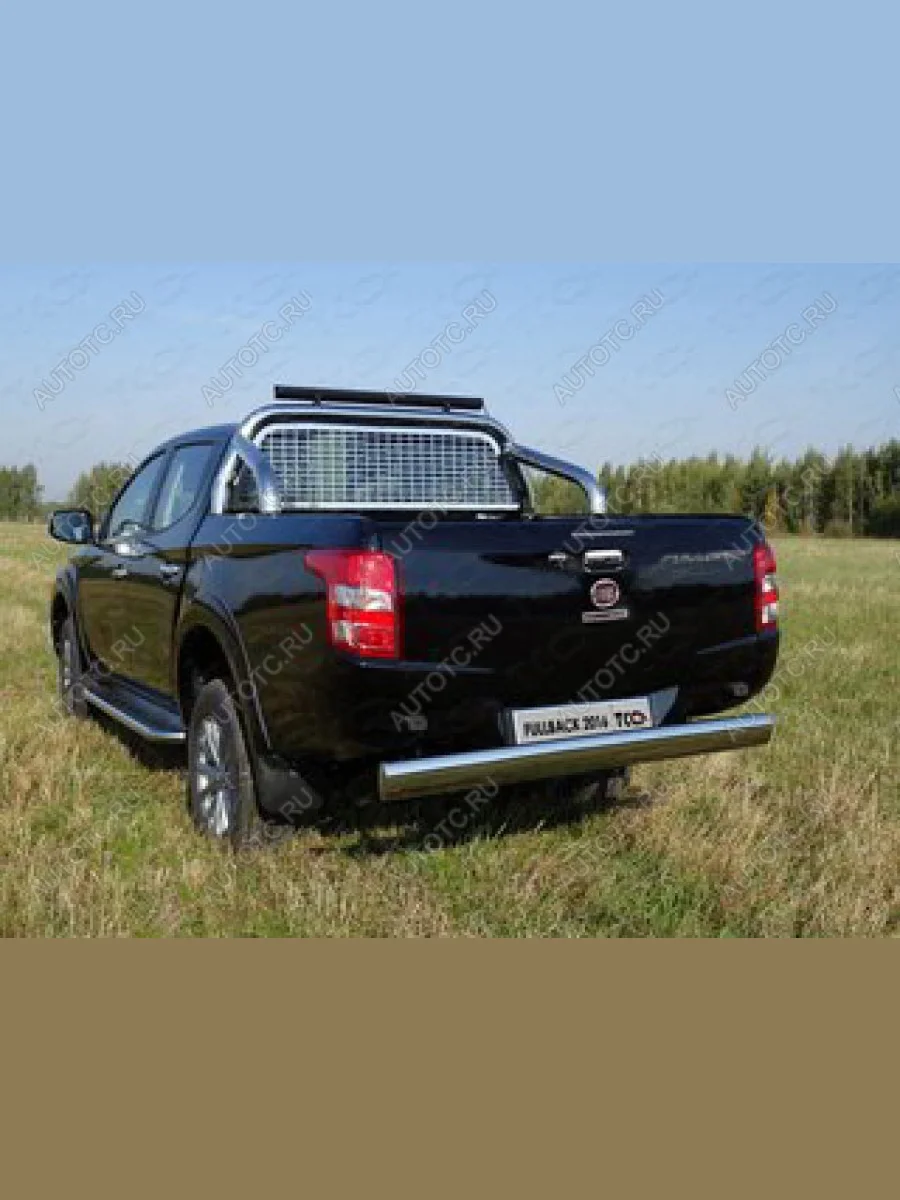 Защита заднего бампера (центральная) d 120х60 мм (без заднего бампера) ТСС Тюнинг  Fiat Fullback (2016-2018) (нержавейка)  с доставкой в г. Керчь