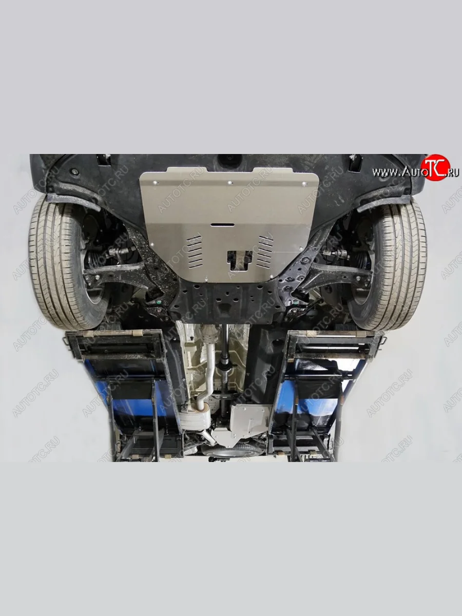 Защиты комплект (картер и кпп, дифференциал, бак) ТСС Тюнинг Hyundai Santa Fe TM рестайлинг (2020-2022) (алюминий 4 мм)  с доставкой в г. Керчь