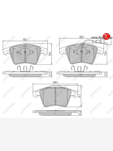 Колодки тормозные перед FL-FR SAT  Volkswagen Multivan T5 рестайлинг (2009-2015)