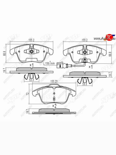 Колодки тормозные перед FL-FR SAT Volkswagen Polo Mk6 лифтбек (2020-2022)