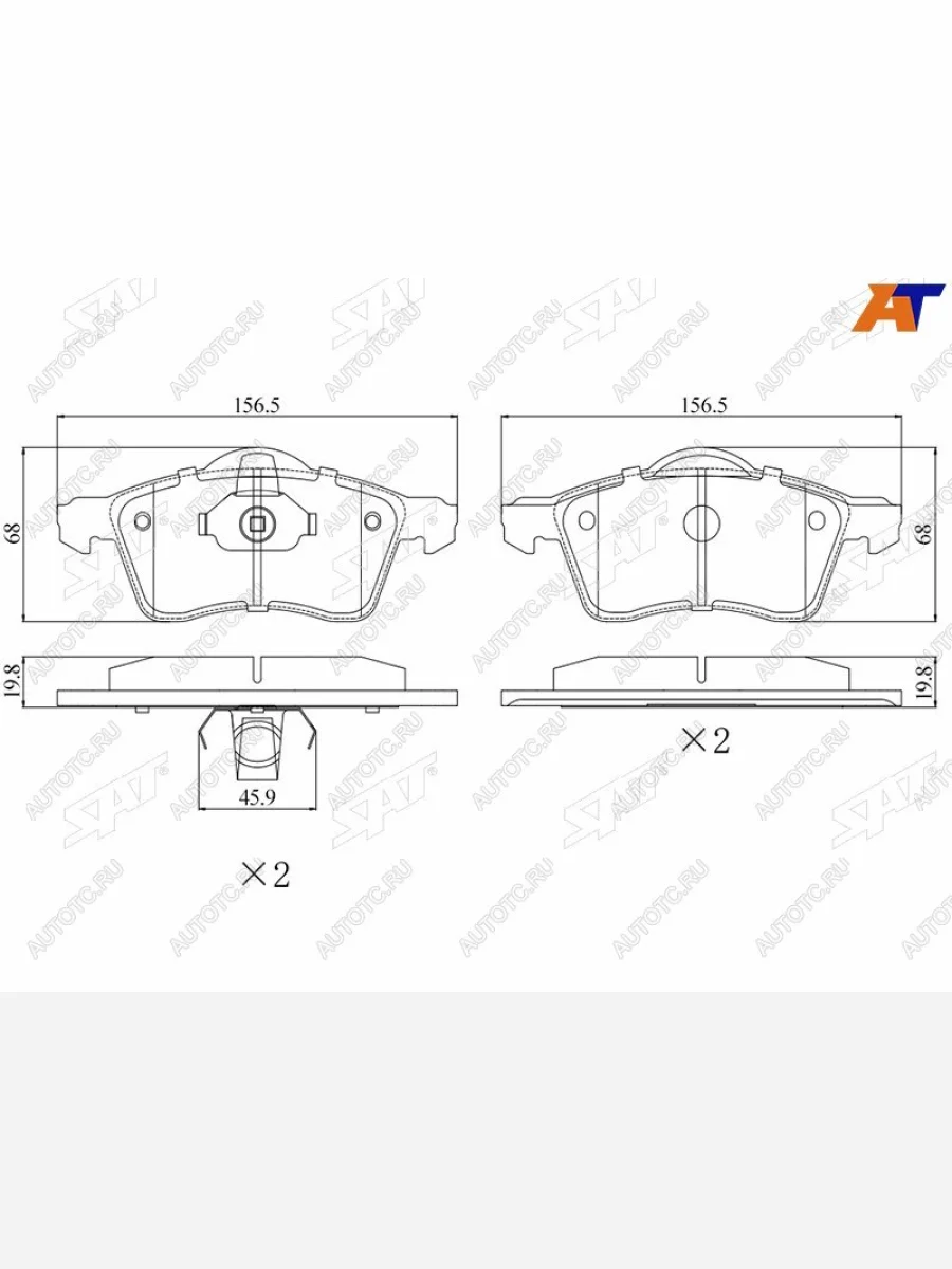 Колодки тормозные перед FL-FR SAT  Volkswagen Transporter (1990-2003) T4  в Самаре Самарской области