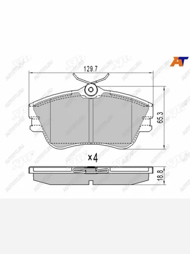 Колодки тормозные перед FL-FR SAT Volkswagen Multivan T5  дорестайлинг (2003-2009)