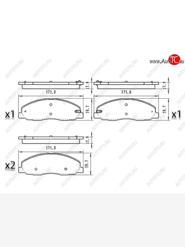 Колодки тормозные перед FL-FR SAT ГАЗ ГАЗель Next A62,А65 автобус (2016-2025)