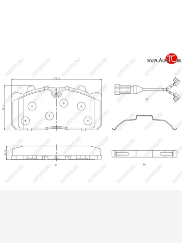 Колодки тормозные перед FL-FR SAT (система Wabco PA с датчиком) ГАЗ ГАЗель Next A62,А65 автобус (2016-2025)
