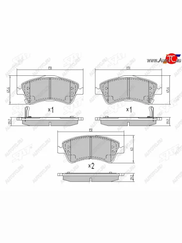 Колодки тормозные передние FR-FL SAT Toyota Avensis T270 седан дорестайлинг (2008-2011)