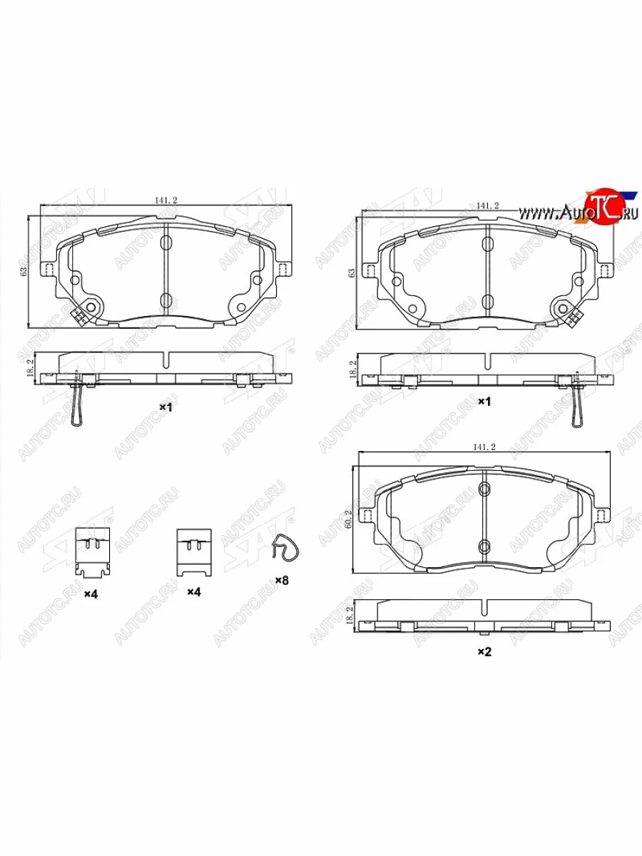 Колодки тормозные передние FR-FL SAT Toyota C-HR NGX10, ZGX10 дорестайлинг (2016-2019)  в Самаре Самарской области