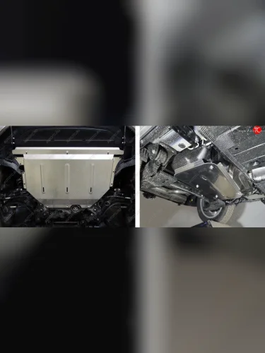 Защиты комплект (картер, бак) ТСС Тюнинг (алюминий 4 мм) Skoda Karoq NU7 рестайлинг (2020-2025)