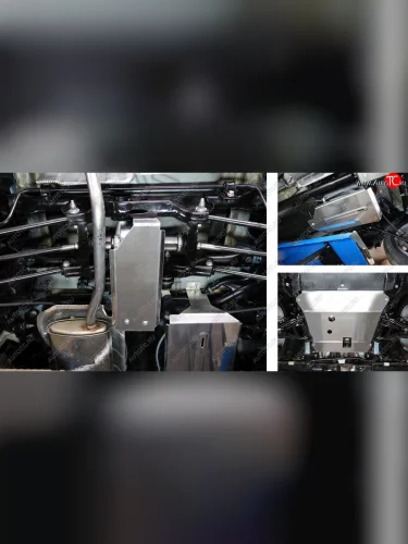 Защиты комплект (картер, кпп, задний дифференциал, бак) ТСС Тюнинг (алюминий 4 мм) Nissan Terrano D10 рестайлинг (2016-2022)