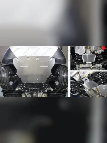 Защиты комплект (картер, кпп, задний редуктор) ТСС Тюнинг (алюминий 4 мм) Ford Kuga 2 рестайлинг (2016-2019)