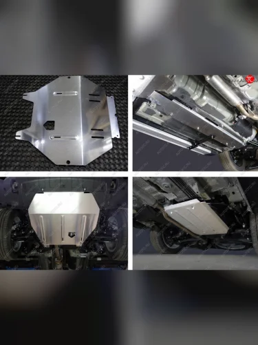 Защиты комплект (картер и кпп, топливопровод, бак) двг-2-0, 2WD ТСС Тюнинг (алюминий 4мм ) Mitsubishi Outlander GF 1-ый рестайлинг (2014-2016)