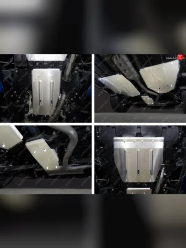 Защиты комплект (картер малая кпп, задний дифференциал, бак правая, бак левая) ТСС Тюнинг (алюминий 4 мм) Subaru Forester SK/S14 дорестайлинг (2018-2021)