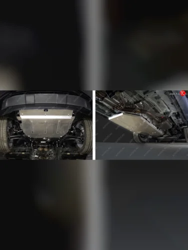 Защиты комплект (картер, бак) ТСС Тюнинг (алюминий 4 мм) Volkswagen Teramont 1 CA1 дорестайлинг (2016-2020)