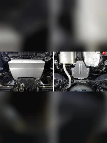 Защиты комплект (картер, кпп, дифференциал) ТСС Тюнинг (алюминий 4 мм) Toyota Highlander XU50 рестайлинг (2016-2020)