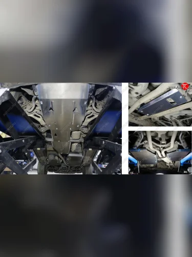 Защиты комплект (картер, кпп, рк, задний дифференциал, бак 2шт-) ТСС Тюнинг (алюминий 4 мм ) Volkswagen Touareg 2 NF дорестайлинг (2010-2014)