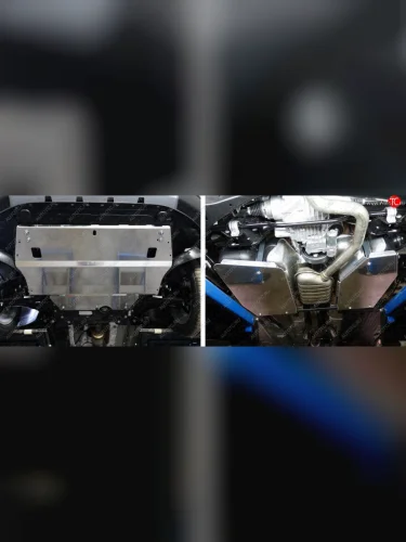 Защиты комплект (картер и кпп, бак 2шт-) (4х4Т) ТСС Тюнинг (алюминий 4 мм) Skoda Yeti (2009-2013)