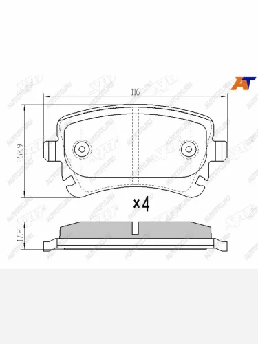 Колодки тормозные зад RR SAT (без датчика) Volkswagen Multivan T5 рестайлинг (2009-2015)