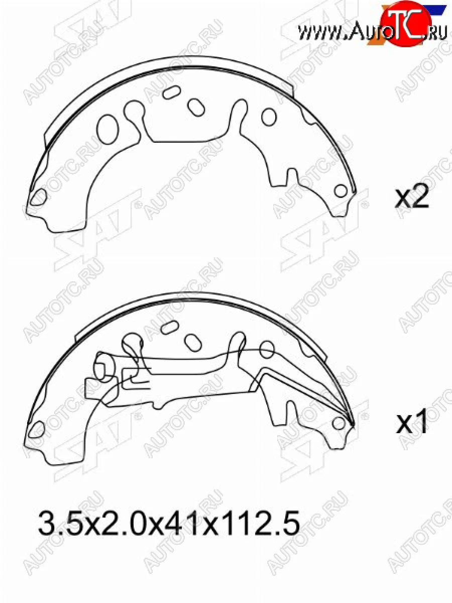 Колодки тормозные зад барабанные RR SAT Opel Corsa D   дорестайлинг, хэтчбэк 5 дв. (2006-2010)  с доставкой в г. Керчь