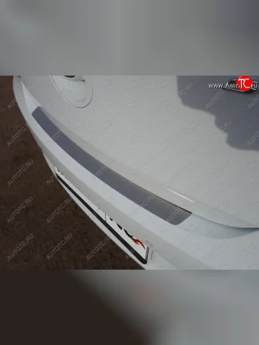 Накладка на задний бампер ТСС Тюнинг (лист шлифованный) Hyundai Solaris RBr хэтчбэк рестайлинг (2014-2017)