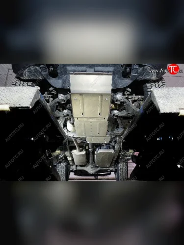 Защиты комплект (картера, переднего моста, КПП, раздаточной коробки, бака) 4WD 2.4T МКПП ТСС Тюнинг (алюминий 4 мм) JAC T8 PRO (2020-2025)