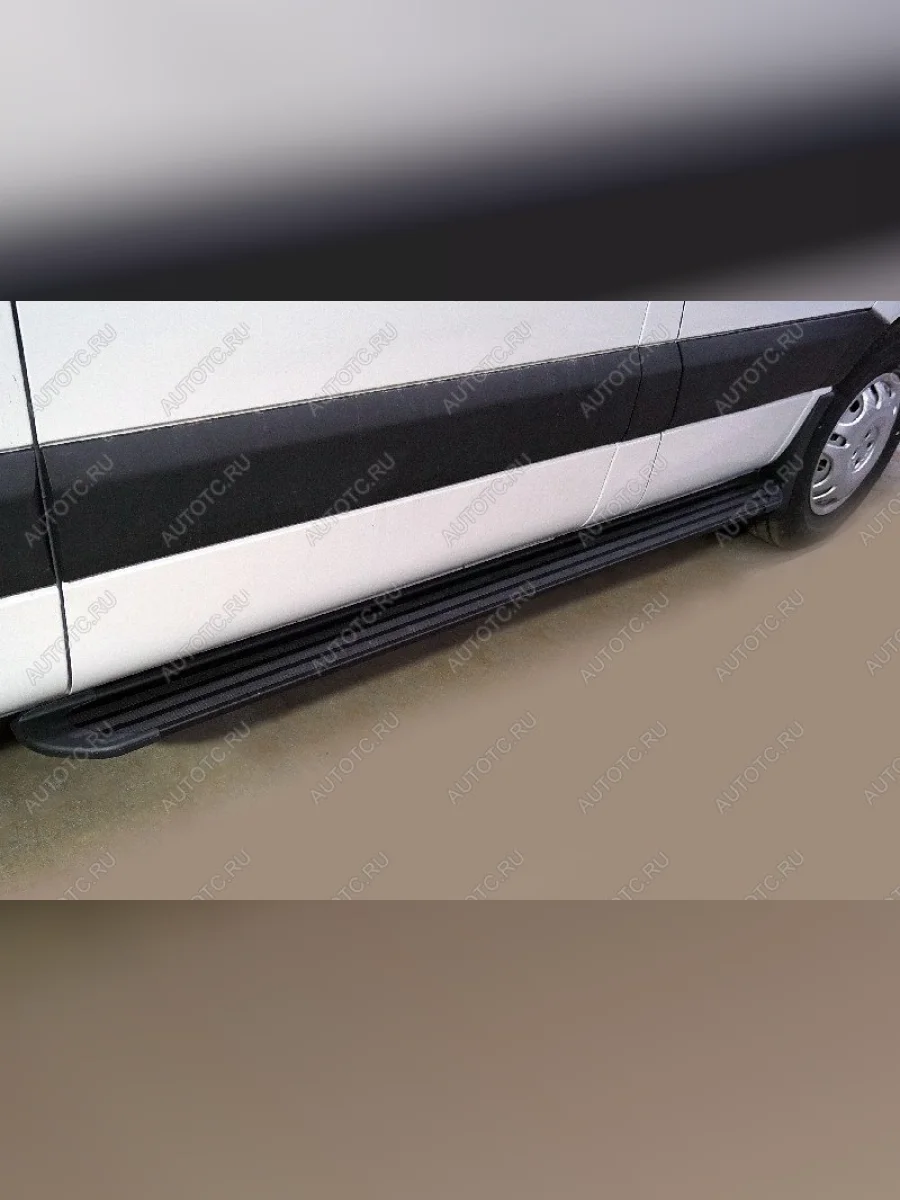 Правый порог алюминиевый Slim line ТСС Тюнинг Sollers Atlant автобус (2022-2025) (Black)  с доставкой в г. Керчь