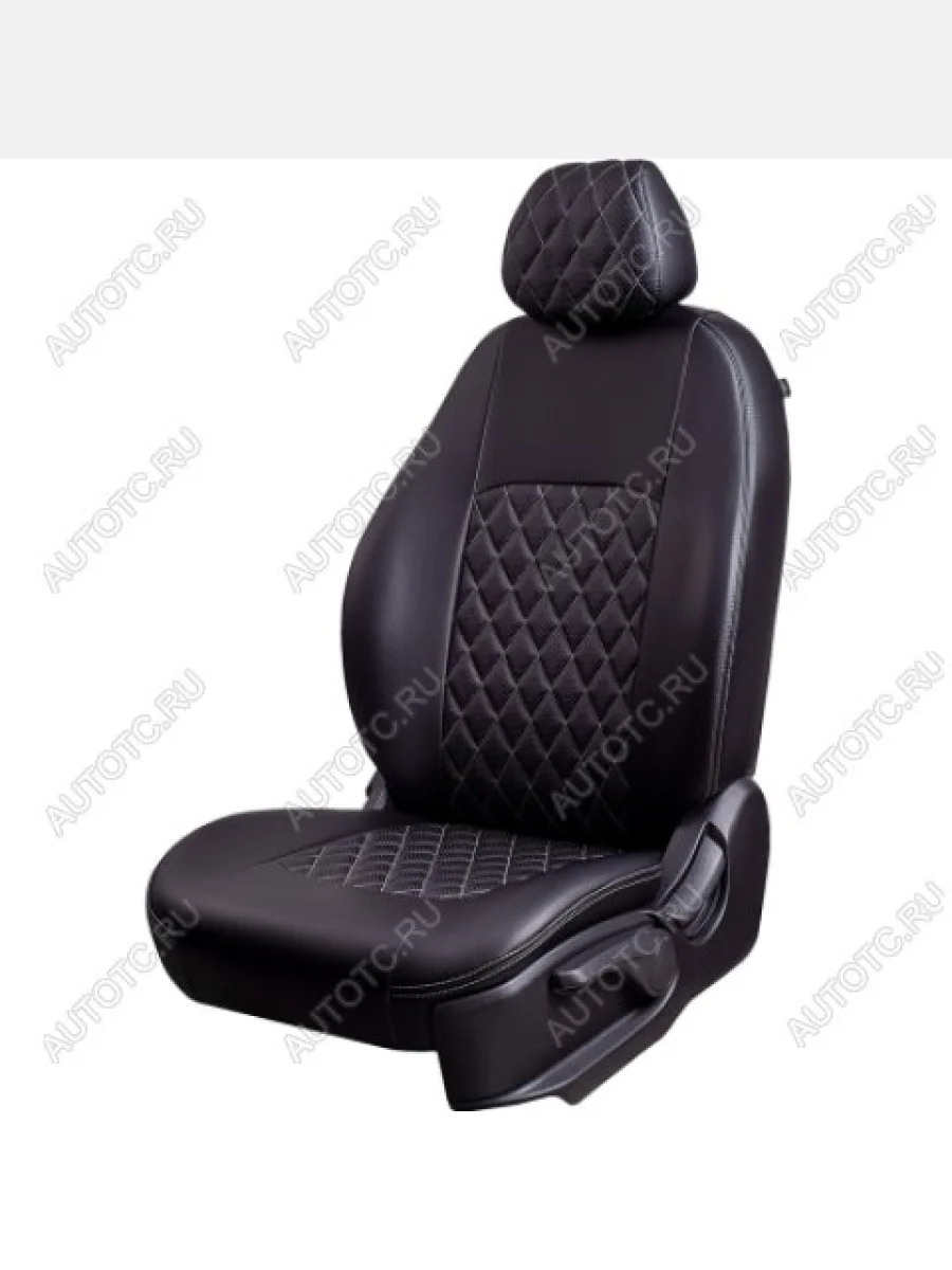 Комплект чехлов для сидений (РЗС 50/50 2П Илана+Орегон) ТУРИН Lord Autofashion  Great Wall Safe (2001-2010) (черная, вставка РОМБ черная+серая, строчка серая)  в Самаре Самарской области