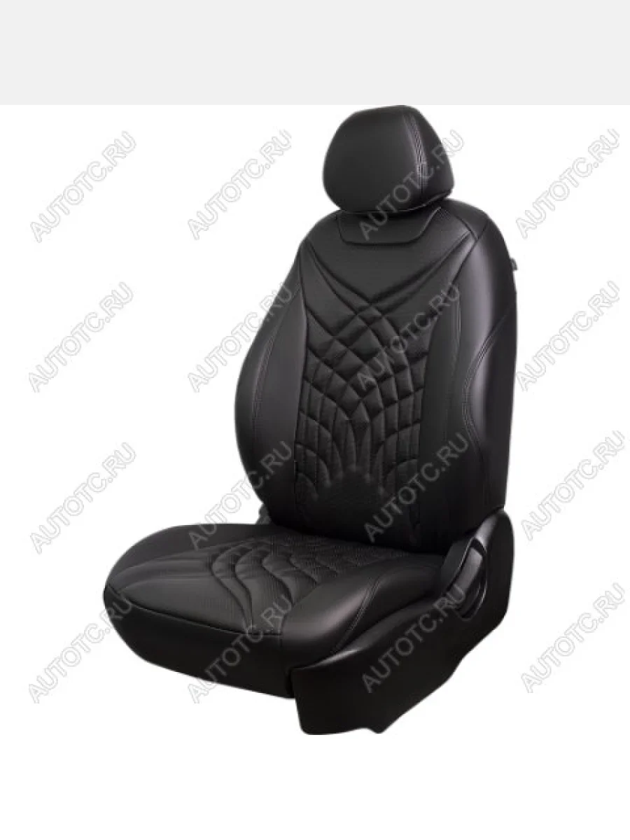 Комплект чехлов для сидений (РЗС 60/40+подл. 3Г Орегон) БАЙРОН ст ЖУК Lord Autofashion Haval F7  дорестайлинг (2018-2022) (черный, вставка черная, строчка черная)  в Воронеже Воронежской области