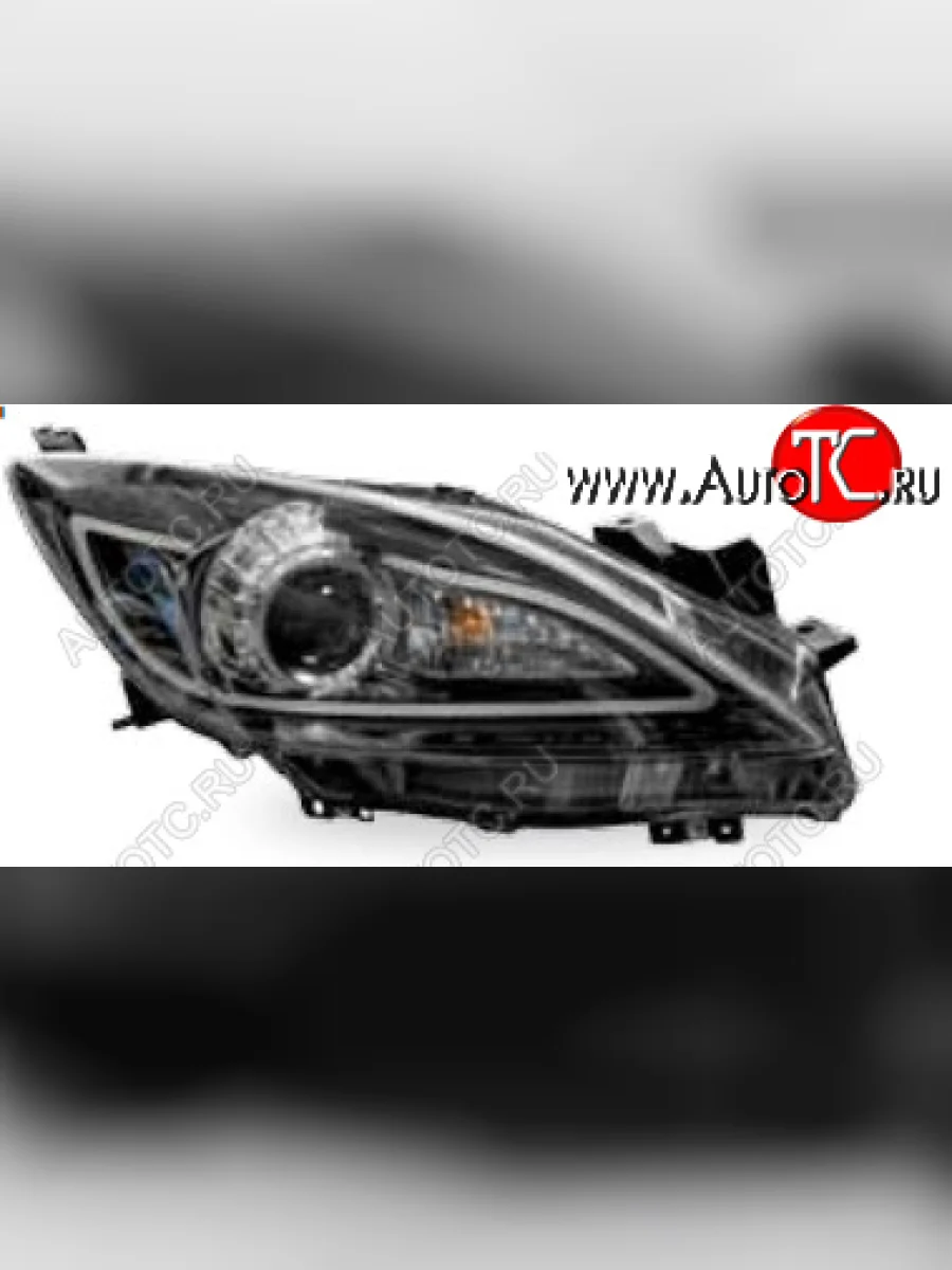 Комплект линзованных фар в сборе JUNYAN Mazda 3/Axela BL дорестайлинг, хэтчбэк 5 дв. (2009-2011) (черные)  в Перми Пермском крае