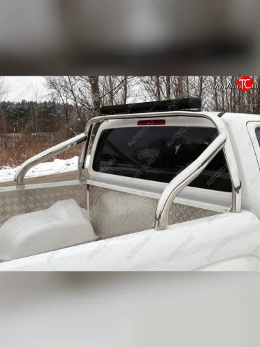 Защитный алюминиевый вкладыш в кузов автомобиля (борт) ТСС Тюнинг (алюминий) Volkswagen Amarok рестайлинг (2016-2022)