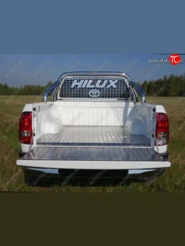 Защитный алюминиевый вкладыш в кузов автомобиля (дно, борт) ТСС Тюнинг (алюминий) Toyota Hilux AN120 1-ый рестайлинг (2017-2020)