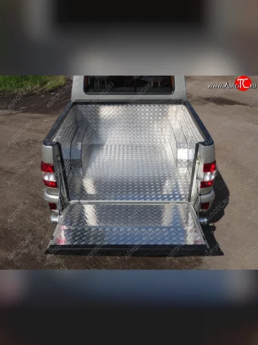 Защитный алюминиевый вкладыш в кузов автомобиля (комплект) ТСС Тюнинг Уаз Патриот 23632 2-ой рестайлинг пикап (2016-2025) (алюминий)