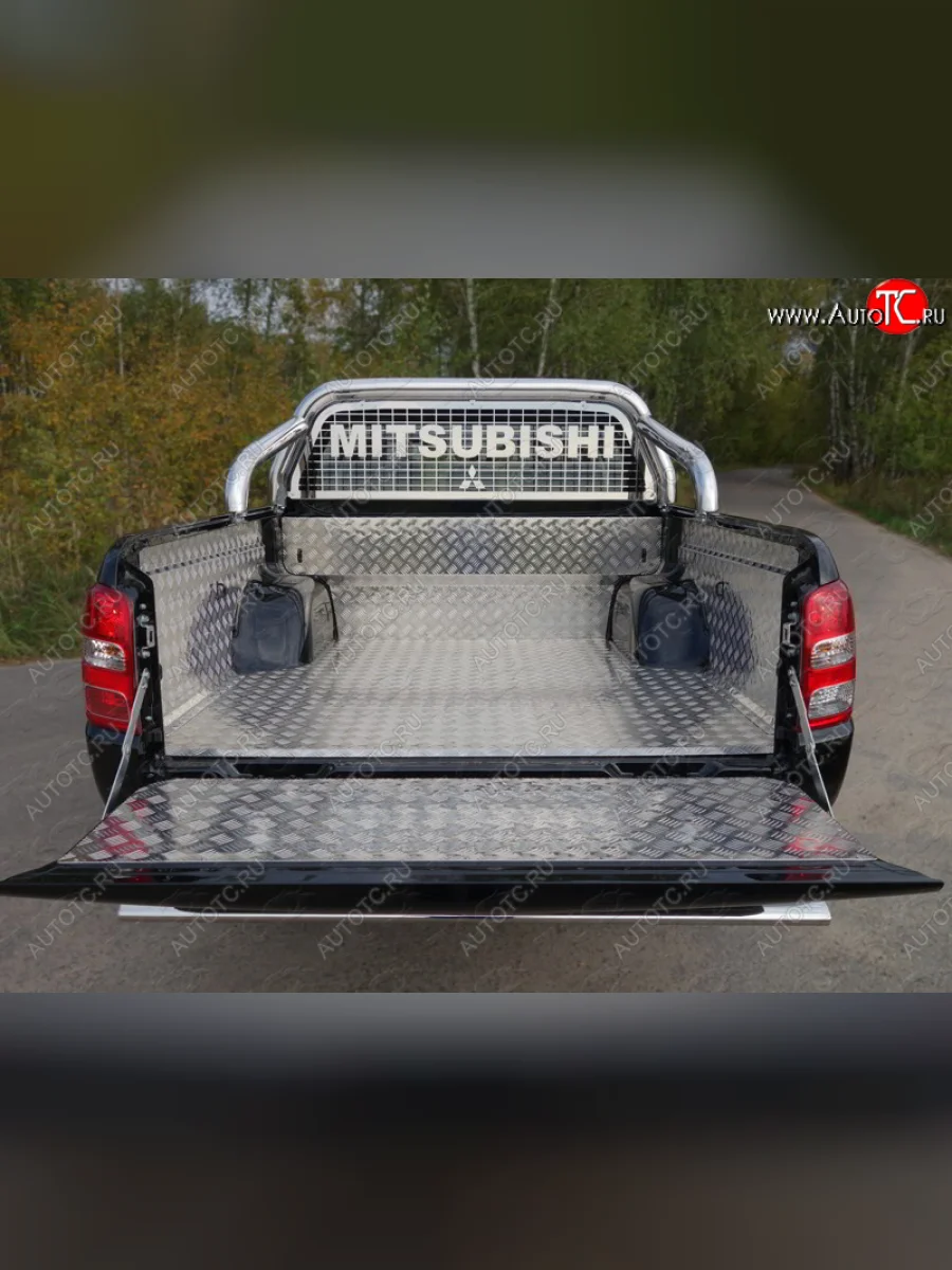 Защитный алюминиевый вкладыш в кузов автомобиля (комплект) ТСС Тюнинг Mitsubishi L200 5 KK,KL дорестайлинг (2015-2019) (алюминий)  в Керчи Республика Крым