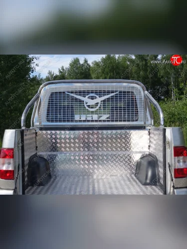 Защитный алюминиевый вкладыш в кузов автомобиля на пластик (дно, борт)ТСС Тюнинг Уаз Патриот 23632 2-ой рестайлинг пикап (2016-2025) (алюминий)