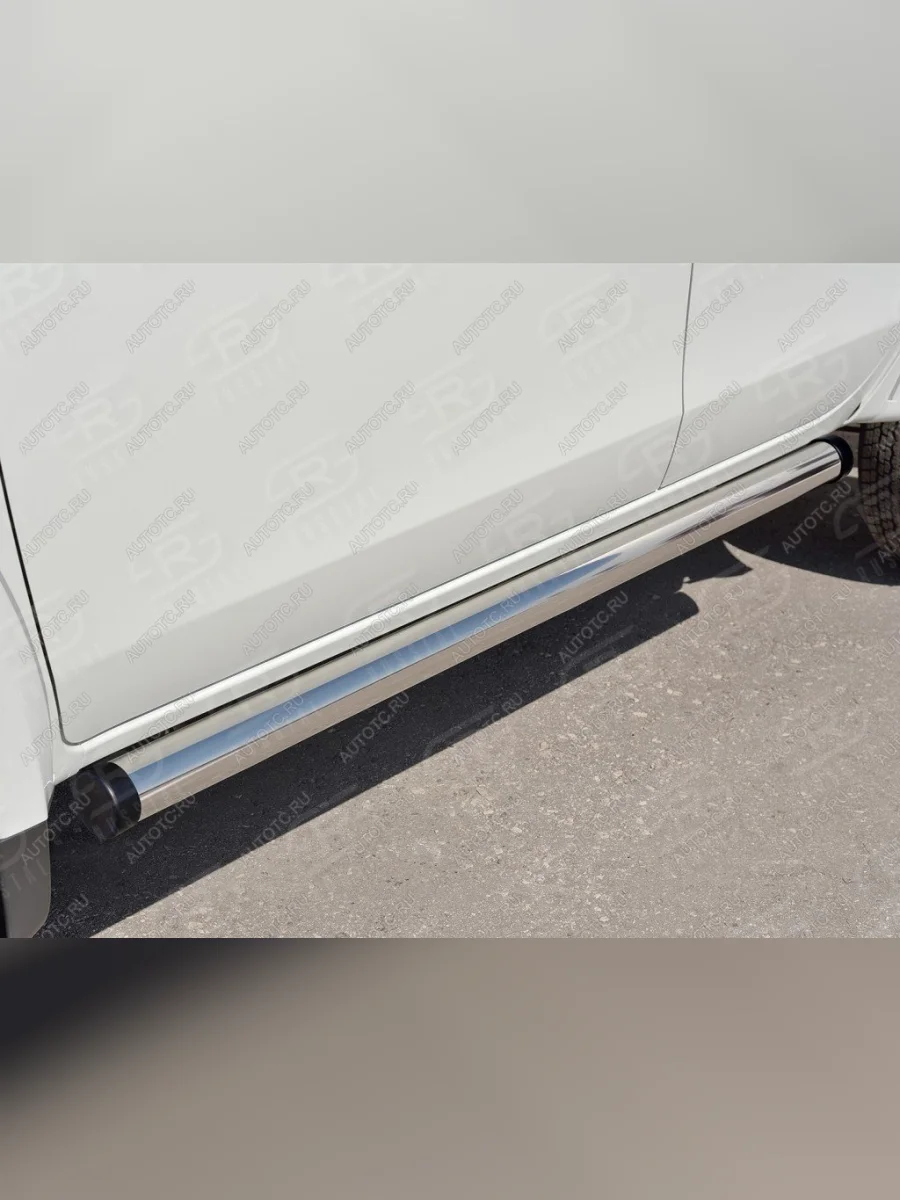 Защита порогов d76 мм SLITKOFF  Mitsubishi Outlander (2005-2010) CW0W (торцы с пластиковыми заглушками)  в Самаре Самарской области