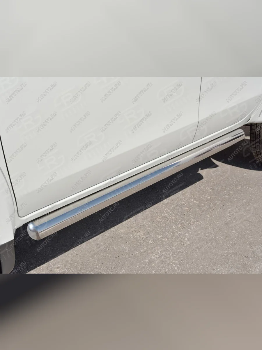 Защита порогов d76 мм SLITKOFF  Mitsubishi Outlander (2005-2010) CW0W (с круглыми торцами)  в Самаре Самарской области