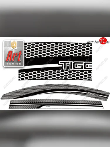 Дефлектора окон CA-Plastic (Серия Art серебро) Chery Tiggo 7 Pro Max  T1E (2022-2025) дорестайлинг