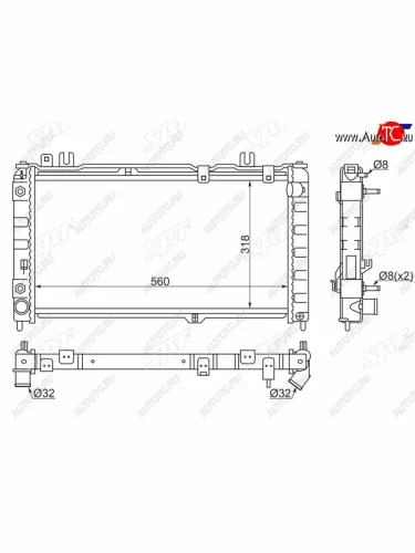 Радиатор SAT Лада ВАЗ Гранта FL 2192 хэтчбек (2018-2025)