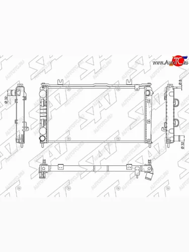 Радиатор SAT Лада ВАЗ Гранта FL 2192 хэтчбек (2018-2025)
