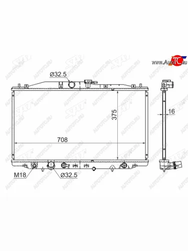 Радиатор SAT Honda Accord 7 CL седан дорестайлинг (2002-2005)