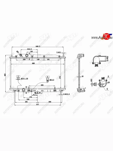 Радиатор SAT Honda Civic FK,FN хэтчбэк 5 дв. дорестайлинг (2005-2008)