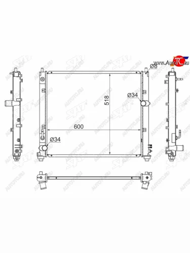Радиатор SAT Cadillac CTS седан (2007-2013)